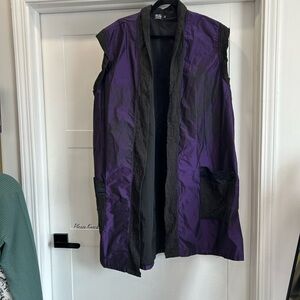 Artofcloth Women's art deco boho Purple and Black Sleeveless vest size 3X